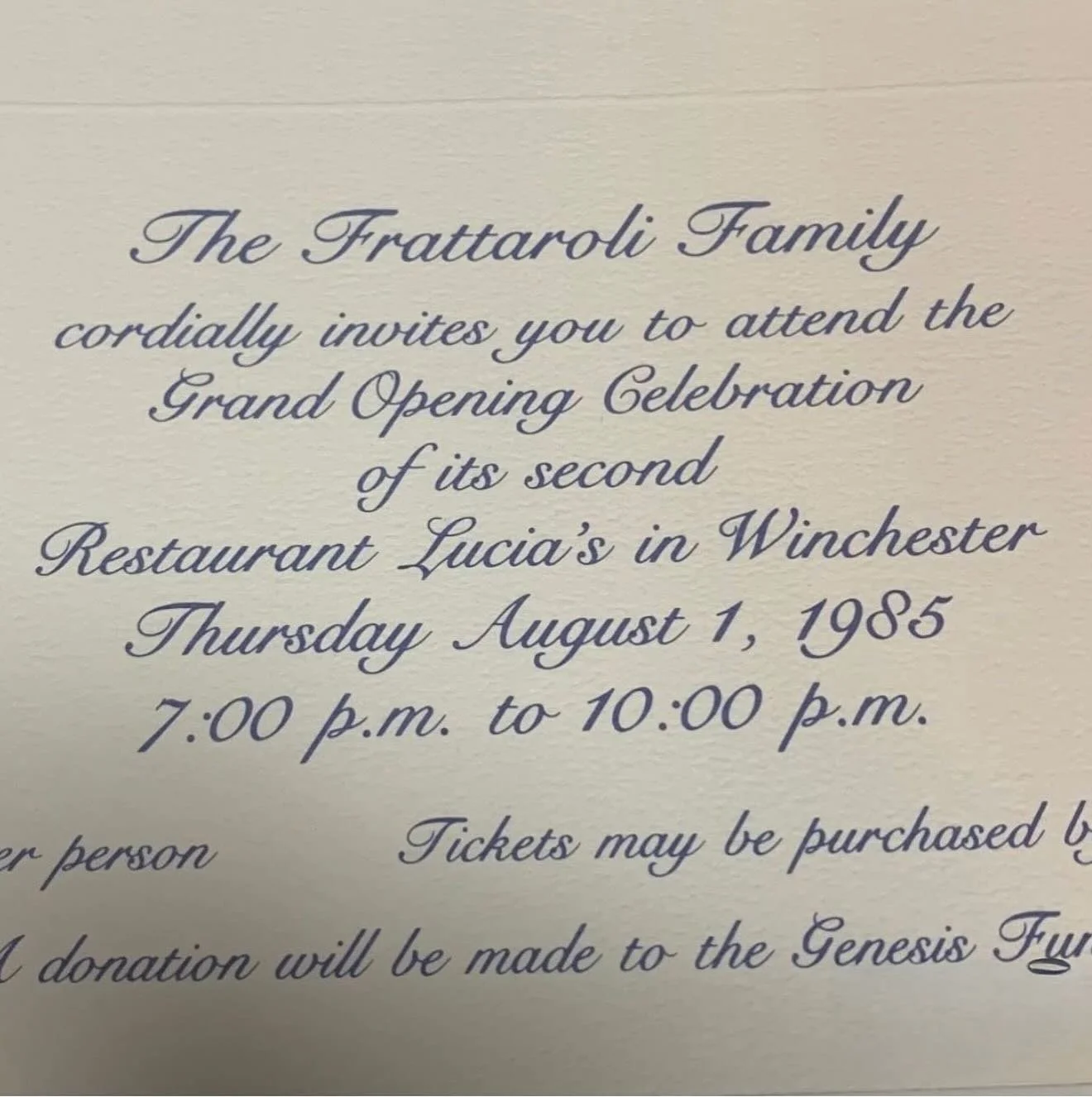 40 years ago today we opened our Winchester Center location!  This weekend we&rsquo;re raising a glass (and a fork!) to 40 incredible years of serving this amazing community. From our first dish to our latest special, it&rsquo;s been an unforgettable