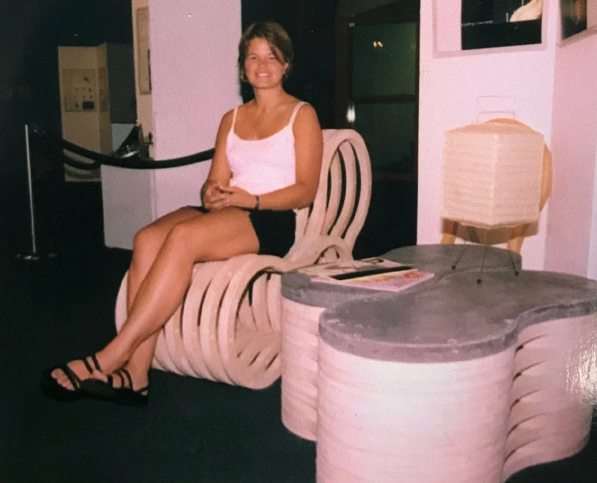 Laura, circa 1999, and the modular furniture concept born from the study of sustainable design. Made from bamboo plywood and lightweight concrete. Revolutionary stuff in the 90’s!