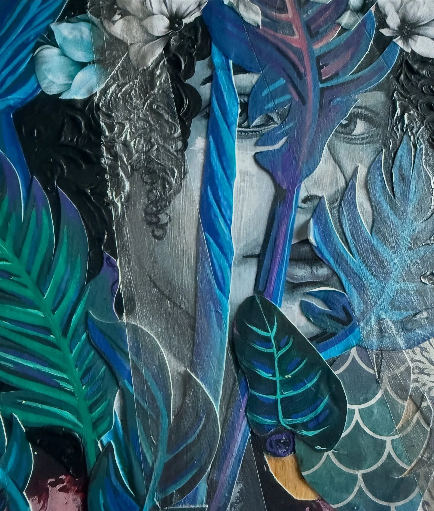 Making progress on my latest mixed media artwork &ldquo;Sun Child Rising&rdquo; and she&rsquo;s already found a home with a new collector. 

I often save pieces and send a text to collectors to have first right of refusal. Join my email list for new 