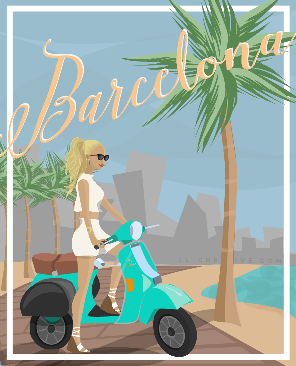 Barcelona Scooter Girl