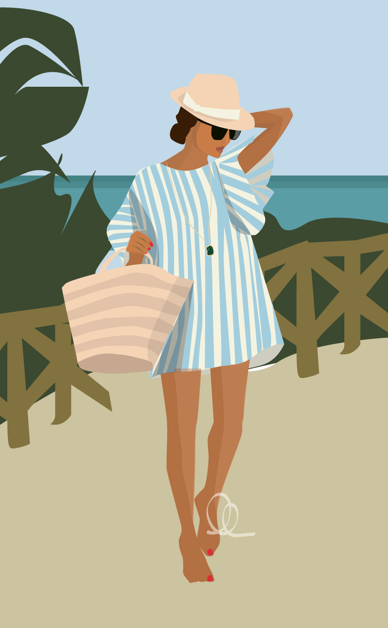 Illustration: Marco Island Beach Girl