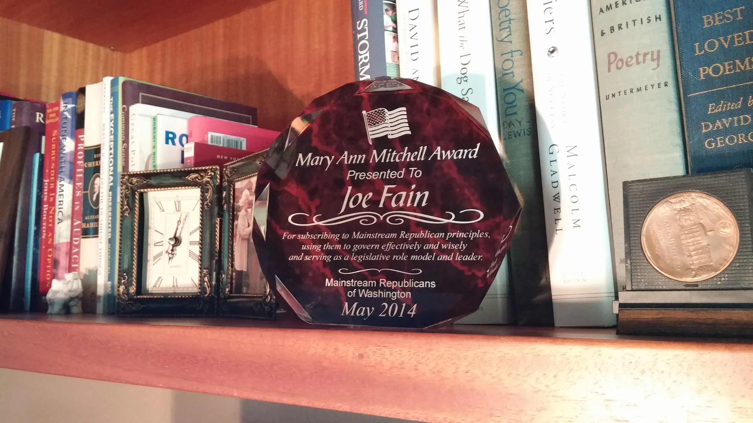 Senator Joe Fain Recognized with Maryann Mitchell Award