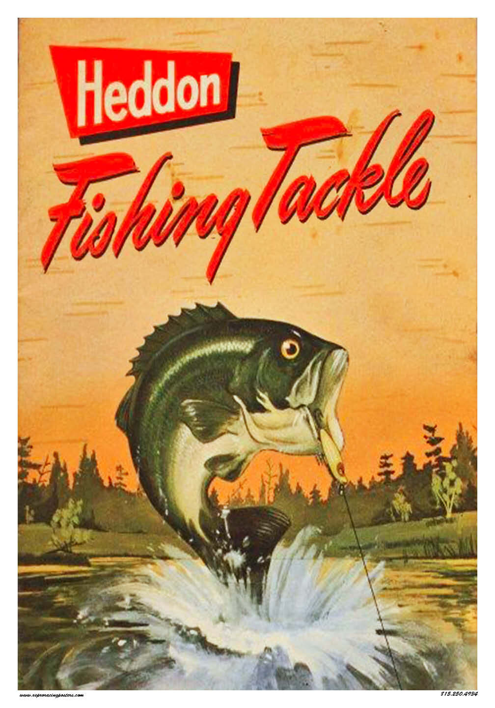 Heddon Fishing Tackle — Vintage Reproduction Racing Posters