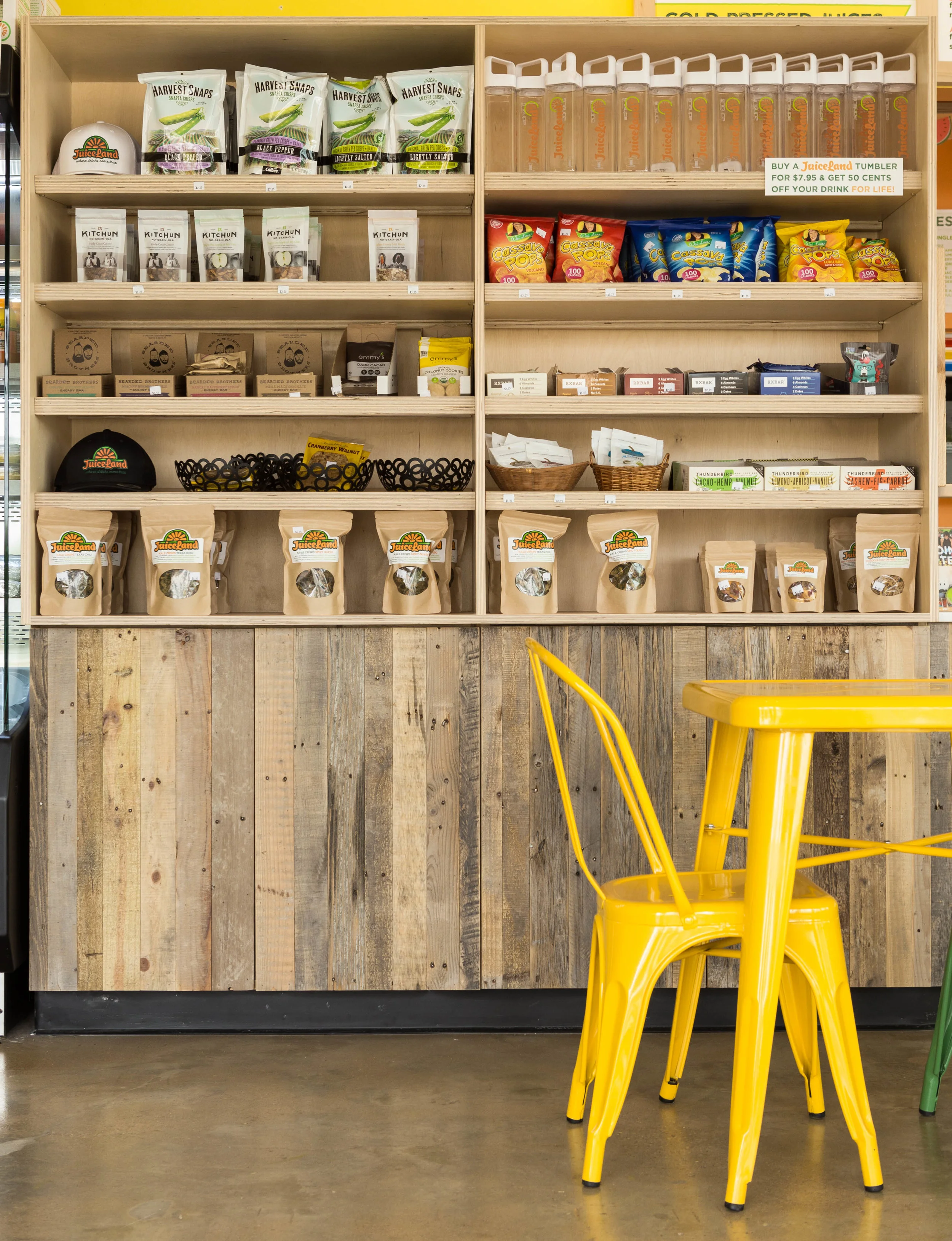 JUICELAND We have had the priveledge of collaborating with Juiceland for a total of 10 stores located in Austin, Cedar Park, Dallas, Georgetown, and Houston. The locations include Juiceland Arbor, Juiceland Sylvan, Juiceland Sonesta, Juiceland 365, Juiceland Republic Square, Juiceland Parmer McNeil, Juiceland Kirby, Juiceland Belterra, Juiceland Lovers Lane, and Juiceland Domain. So much Juiceland deliciousness to enjoy! Photo Credits : The Range
