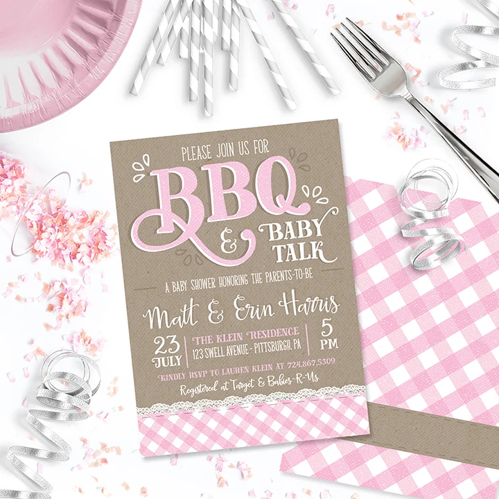 One Swell Studio BBQ Baby Talk Invitation