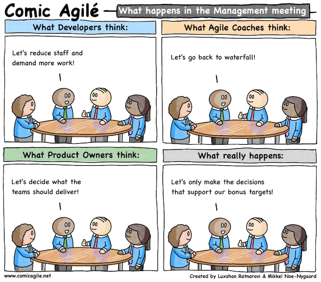 Comic Agilé - Mikkel Noe-Nygaard, Luxshan Ratnaravi - #279 - What Happens in the Management Meeting