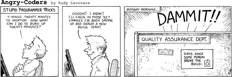 Cartoon by Rudy Lacovara at Angry .Net Developer