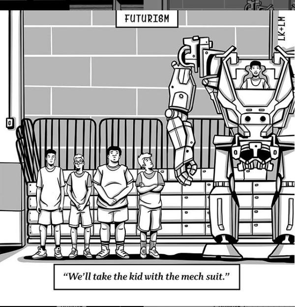 Futurism Cartoon - Kid With Mech Suit.png