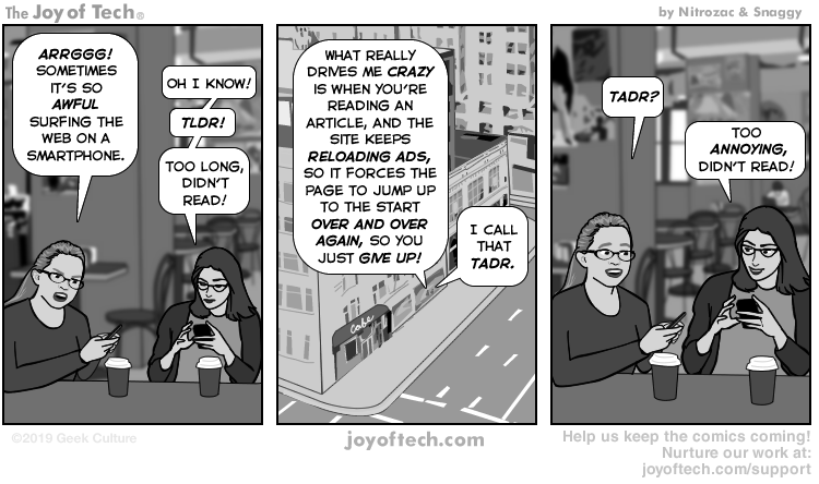 via    the Comic Noggins of  Nitrozac  and  Snaggy  at  The Joy of Tech®