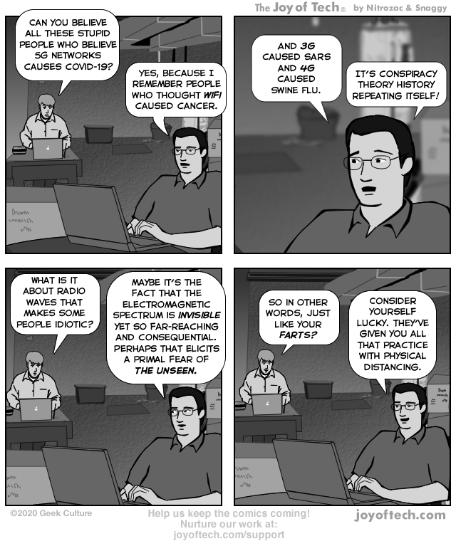 via    the Comic Noggins of    Nitrozac    and    Snaggy    at    The Joy of Tech®    ‘Stupidity Repeats Itself!’