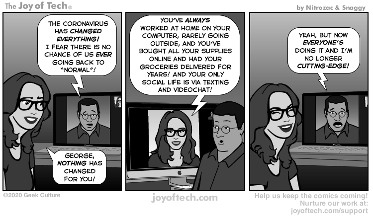 via the Comic Noggins of Nitrozac and Snaggy at The Joy of Tech® ‘Stupidity Repeats Itself!’