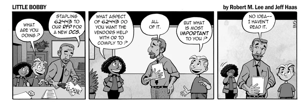 via the respected information security capabilities of Robert M. Lee & the superlative illustration talents of Jeff Haas at Little Bobby Comics .