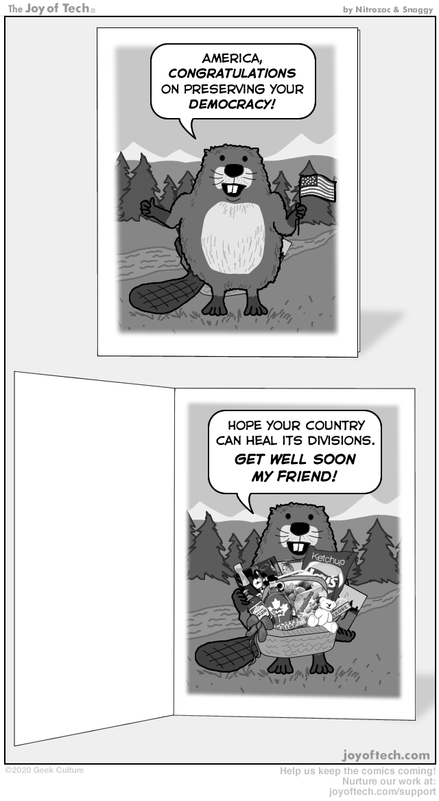 via the Comic Noggins of Nitrozac and Snaggy at The Joy of Tech® !