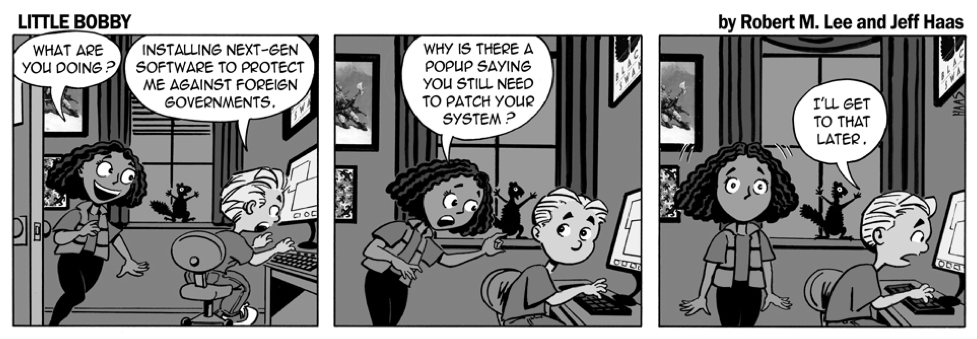 via    the respected information security capabilities of   Robert M. Lee     &amp; the superlative illustration talents of   Jeff Haas   at   Little Bobby Comics  ! [Via the   Little Bobby Comic Archive   - originally published April 9th, 2017)]