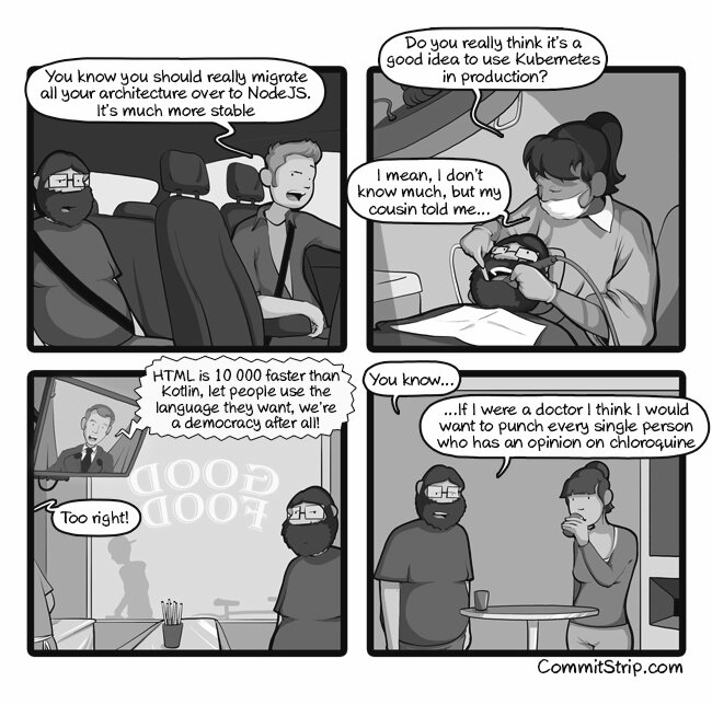 via  the textual amusements of  Thomas Gx , along with the Illustration talents of  Etienne Issartia  and superb translation skillset of  Mark Nightingale  - the creators of   CommitStrip  !