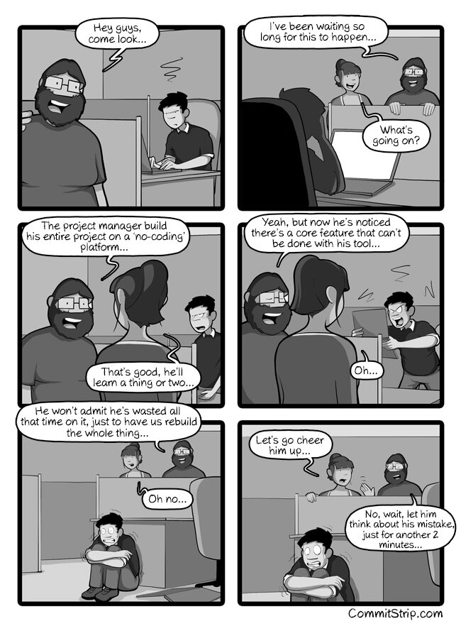 via the textual amusements of Thomas Gx, along with the Illustration talents of Etienne Issartia and superb translation skillset of Mark Nightingale - the creators of CommitStrip!
