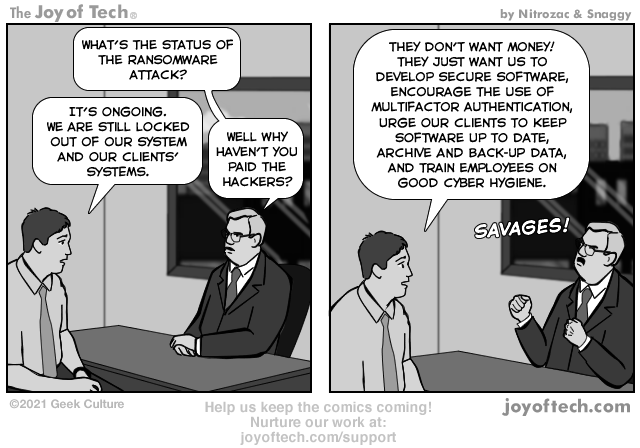via the Comic Noggins of Nitrozac and Snaggy at The Joy of Tech® !