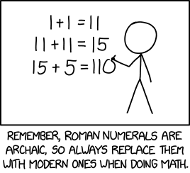 XKCD 'Roman Numerals’