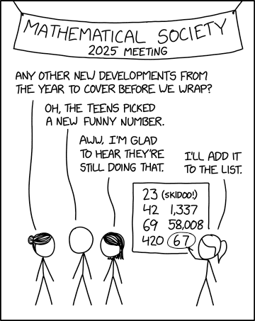 Randall Munroe’s XKCD 'Funny Numbers"