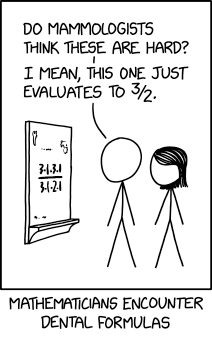 Randall Munroe’s XKCD ‘Dental Formulas’