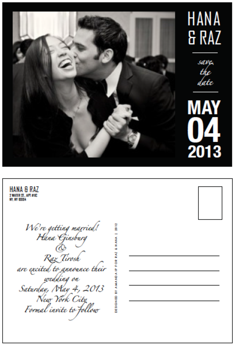 HANA & RAZ: SAVE THE DATE