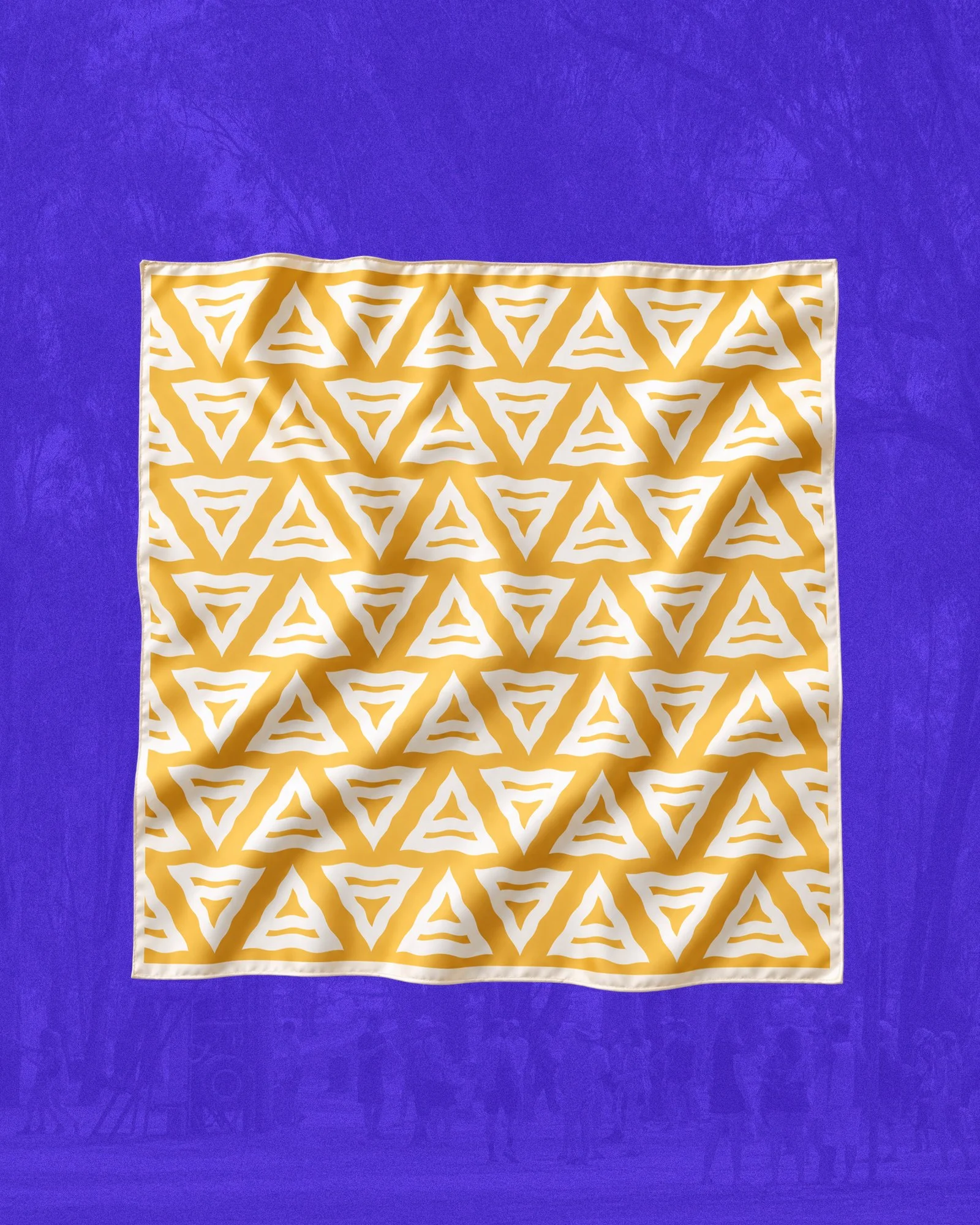 Silk Bandana - Yellow / White