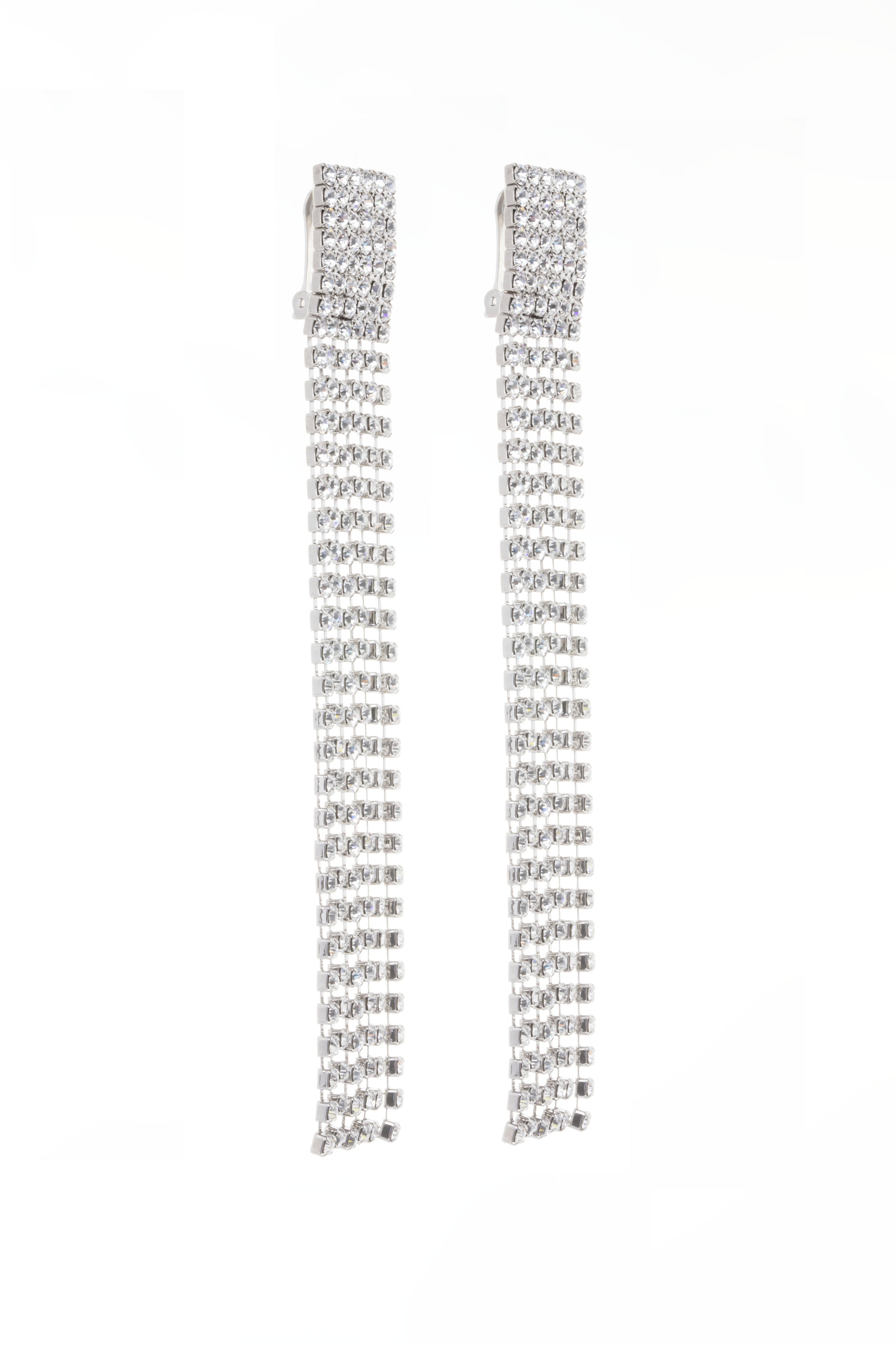 Crystal Studded Fringe Earrings