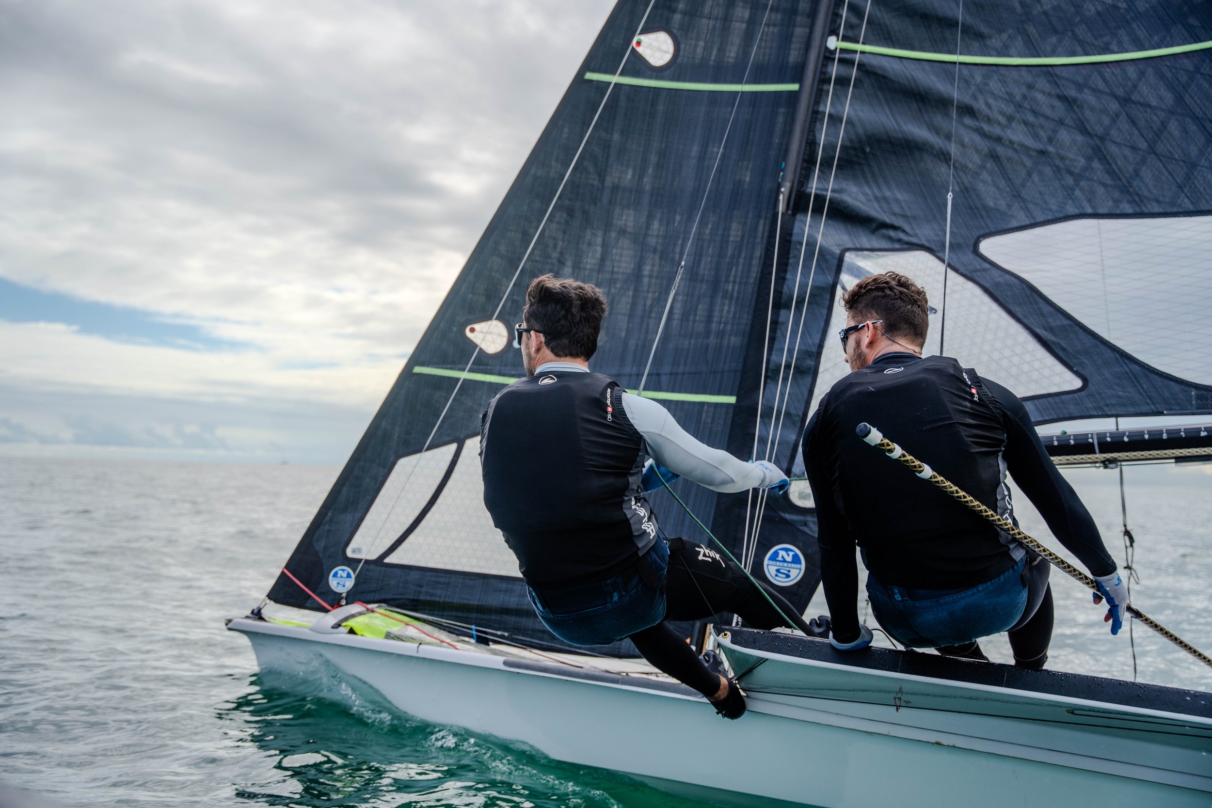 High performance sailing team training on the water