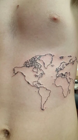 World map tattoo