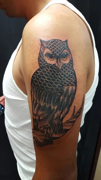 Owl tattoo Beto Pineda