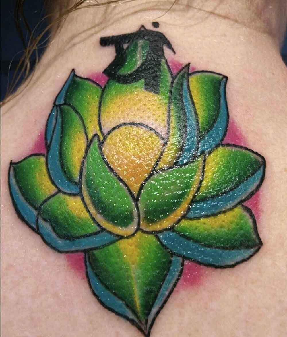 67 Amazing Lotus Back Neck Tattoos  Neck Tattoo Designs