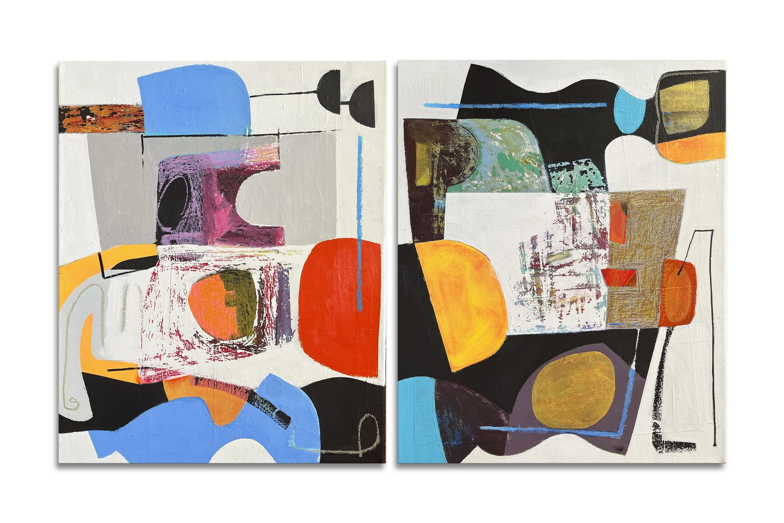 Textured Earth 1 & 2 (Diptych)