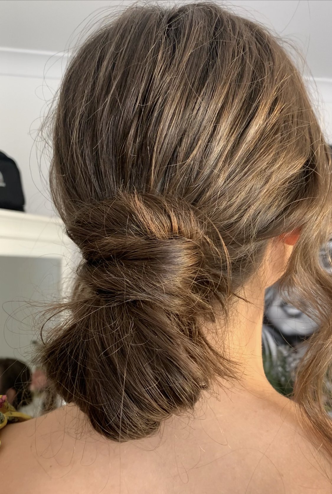 Textured low bun 