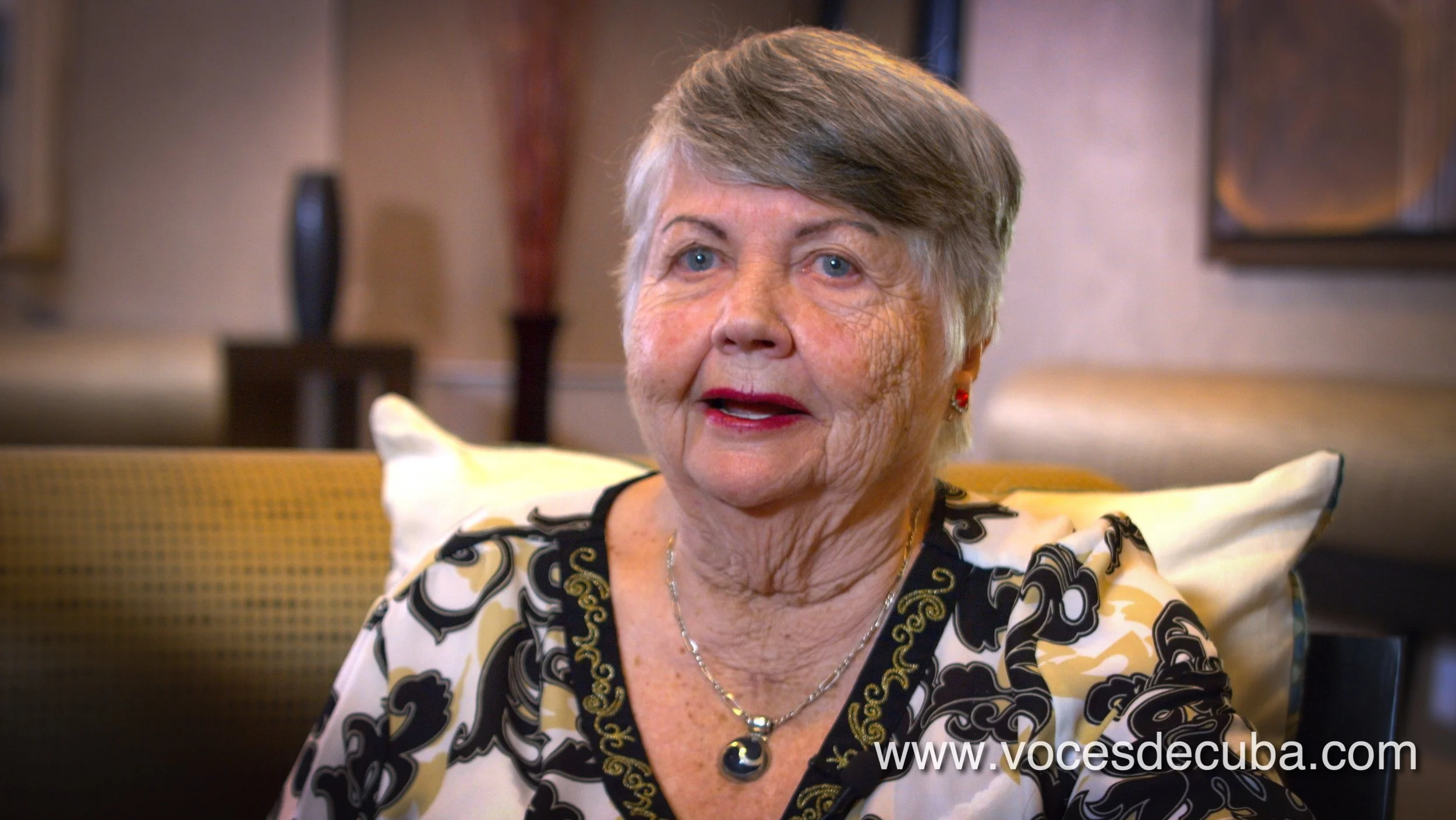 Gloria Argudín durante el rodaje de la entrevista con Voces de Cuba