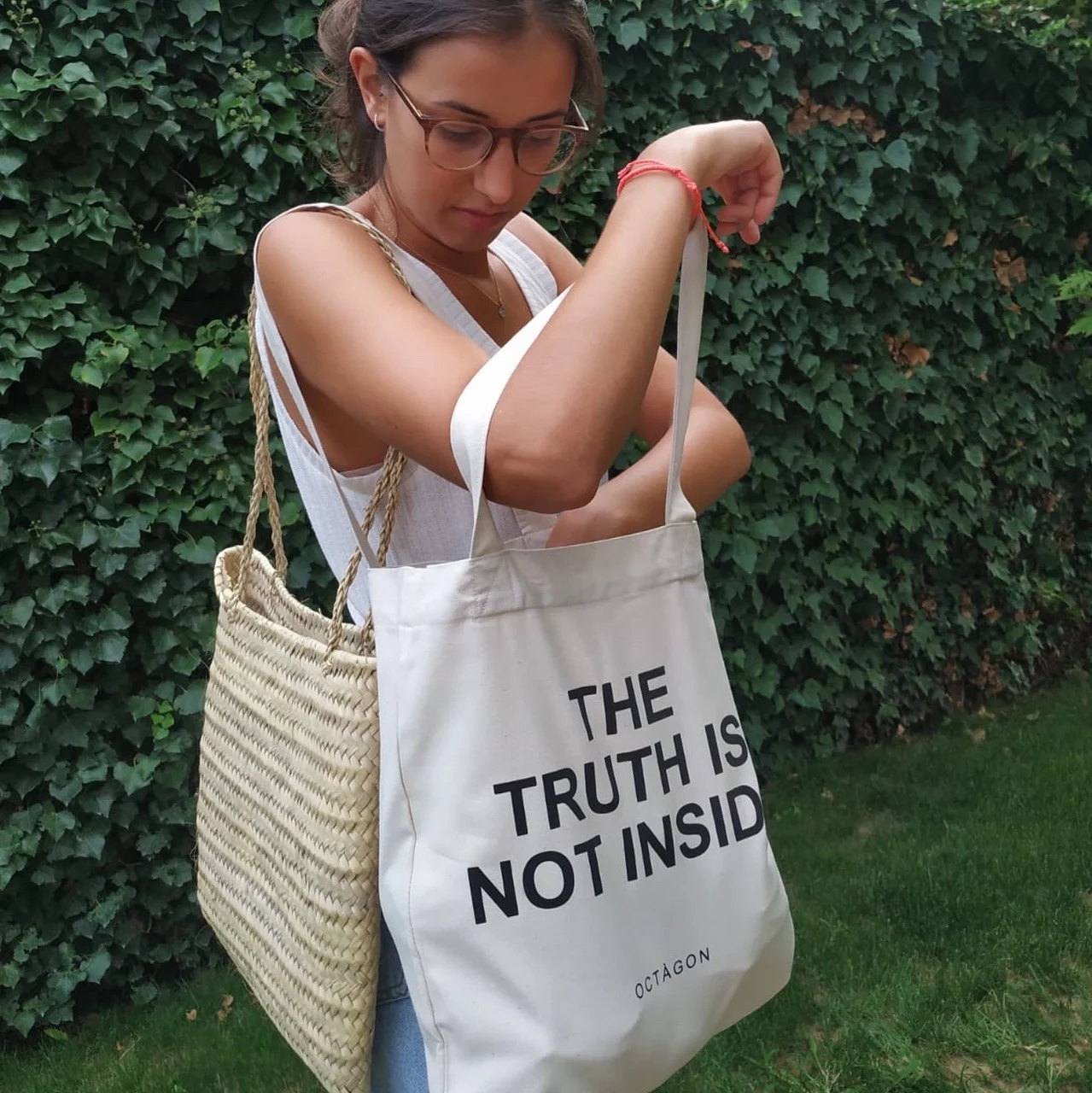 OCTAGON TOTE BAG THE TRUTH IS NOT....jpg