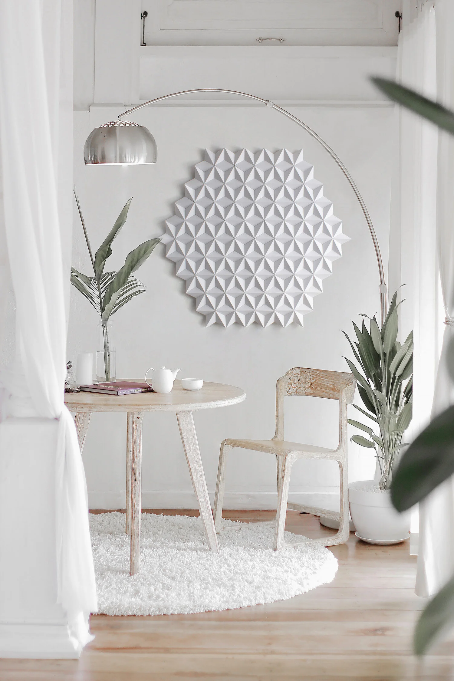 Geometric Art Decor - Mandala Large White Wall Decor - Modern Geometric Art -