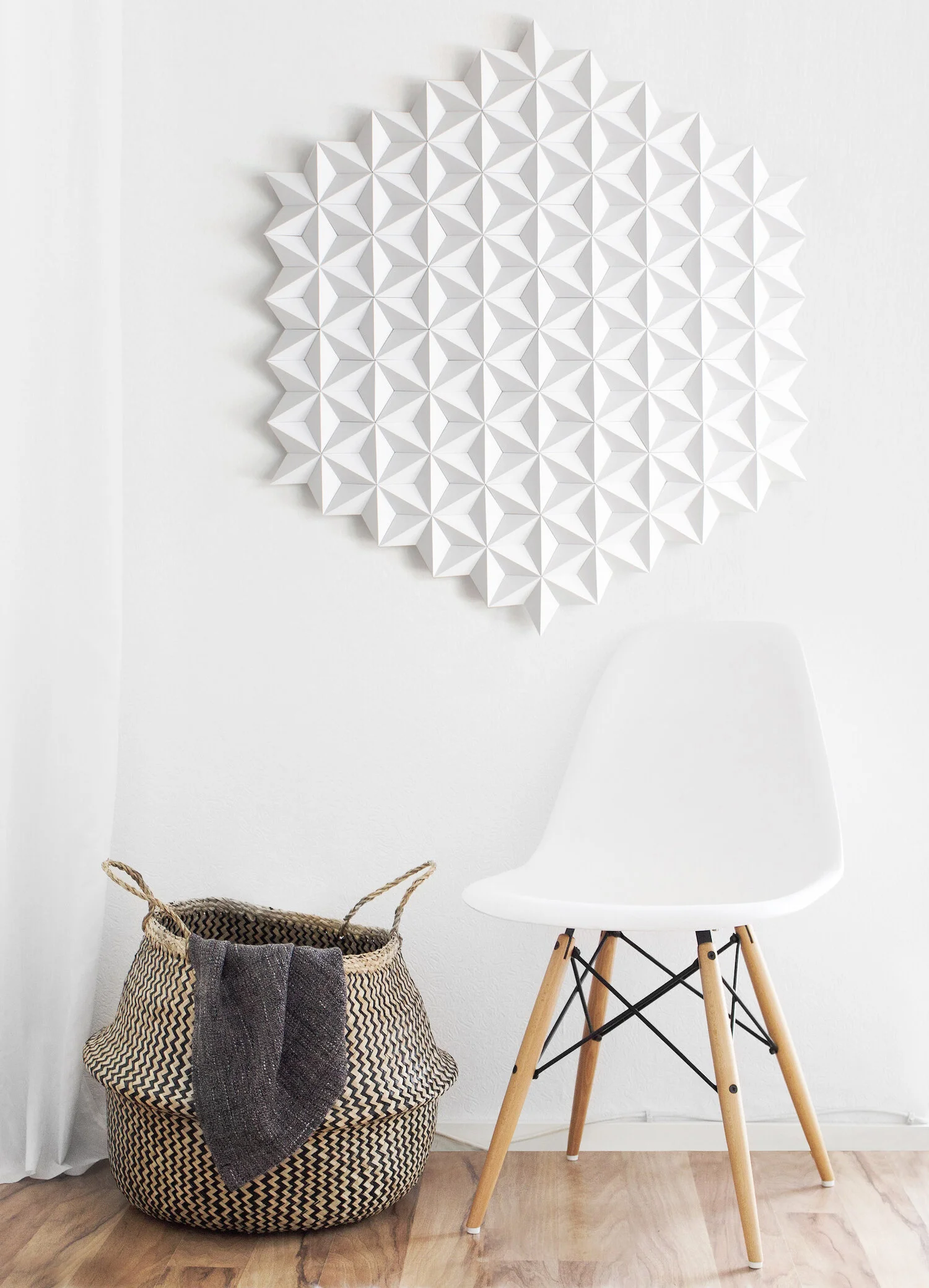 Mandala Large White Wall Decor - Modern Geometric Art - Moduuli White Circle