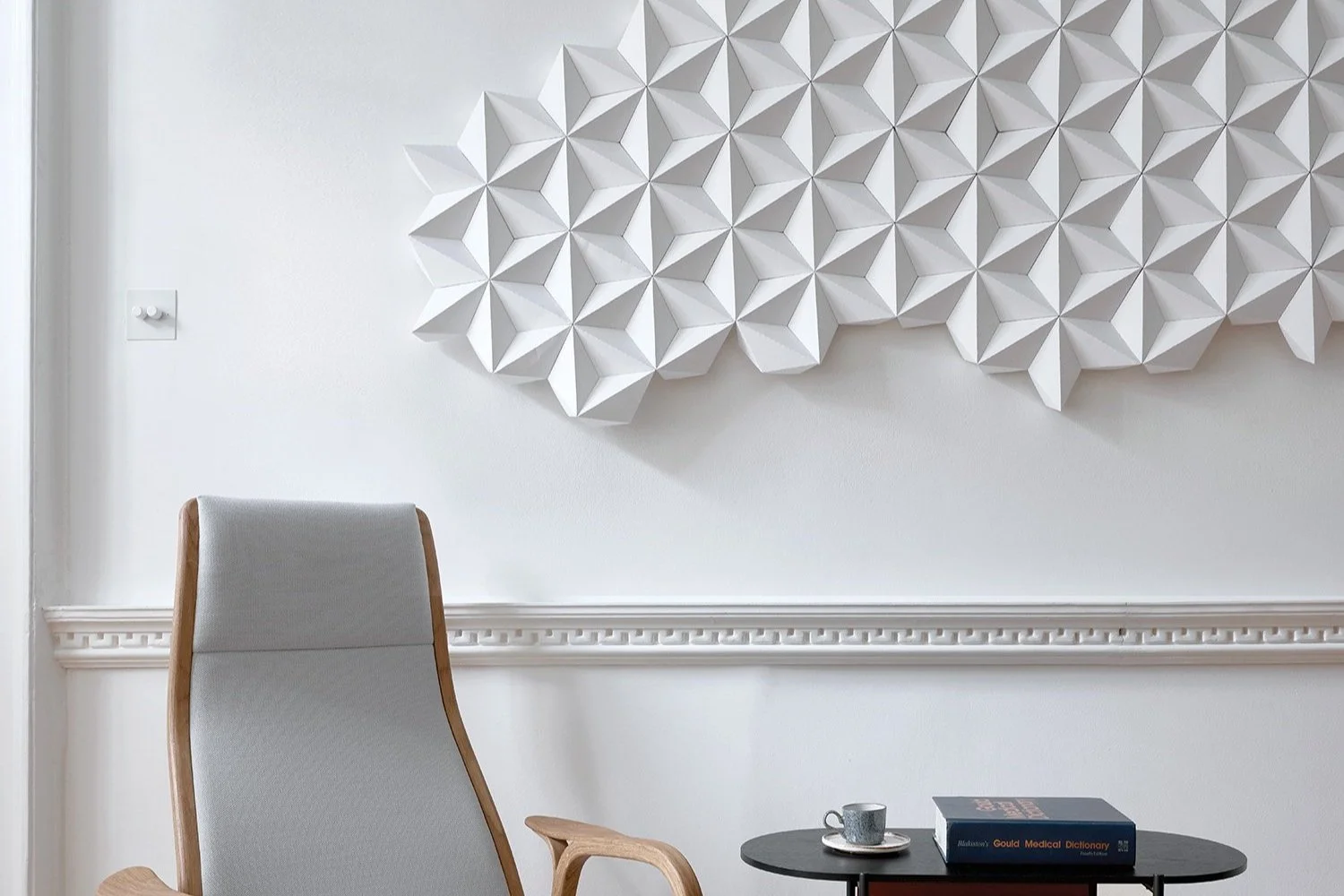 Geometric White Paper Wall Art - Moduuli White Cloud — King Kong ...