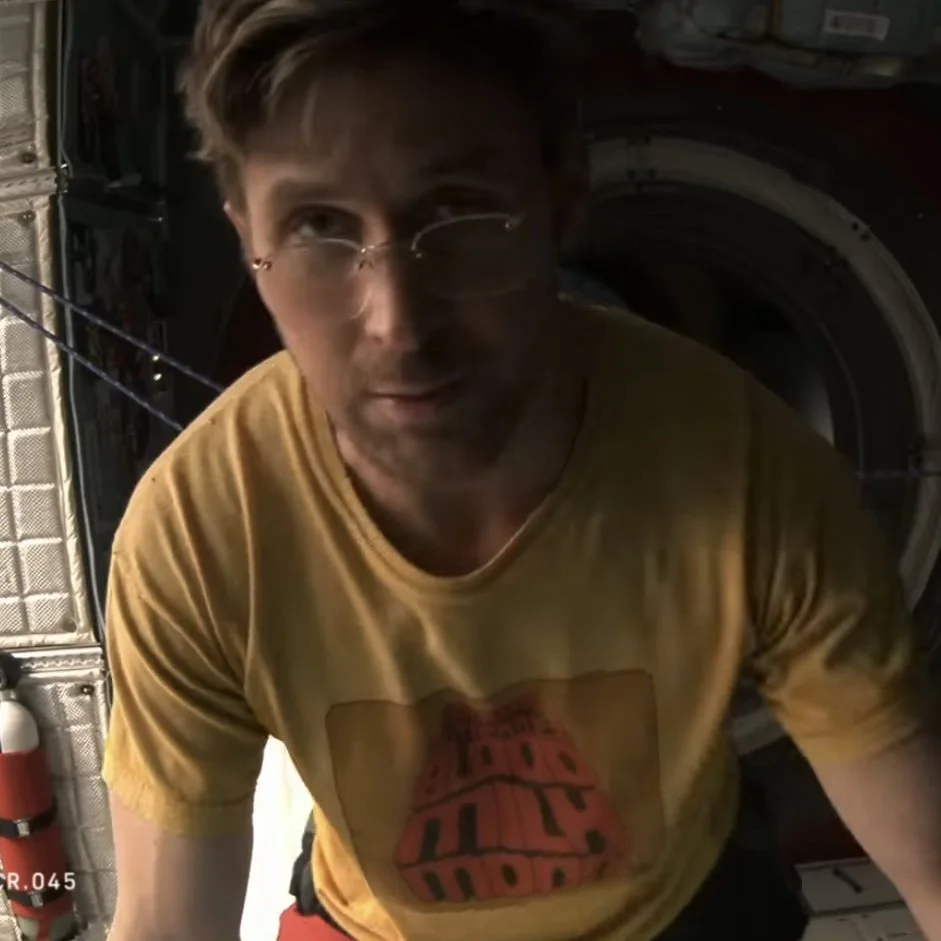 Ryan Gosling in a Hermanos Gutierrez T-shirt designed by me.
