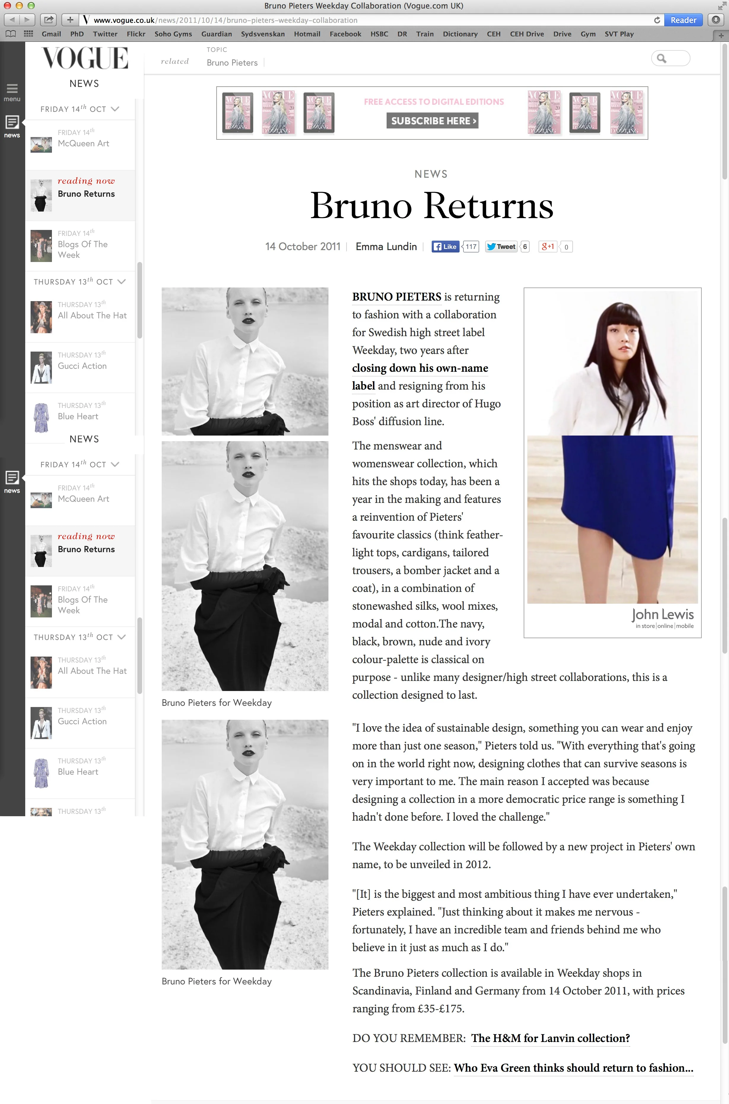 Vogue.com (UK): Bruno Returns