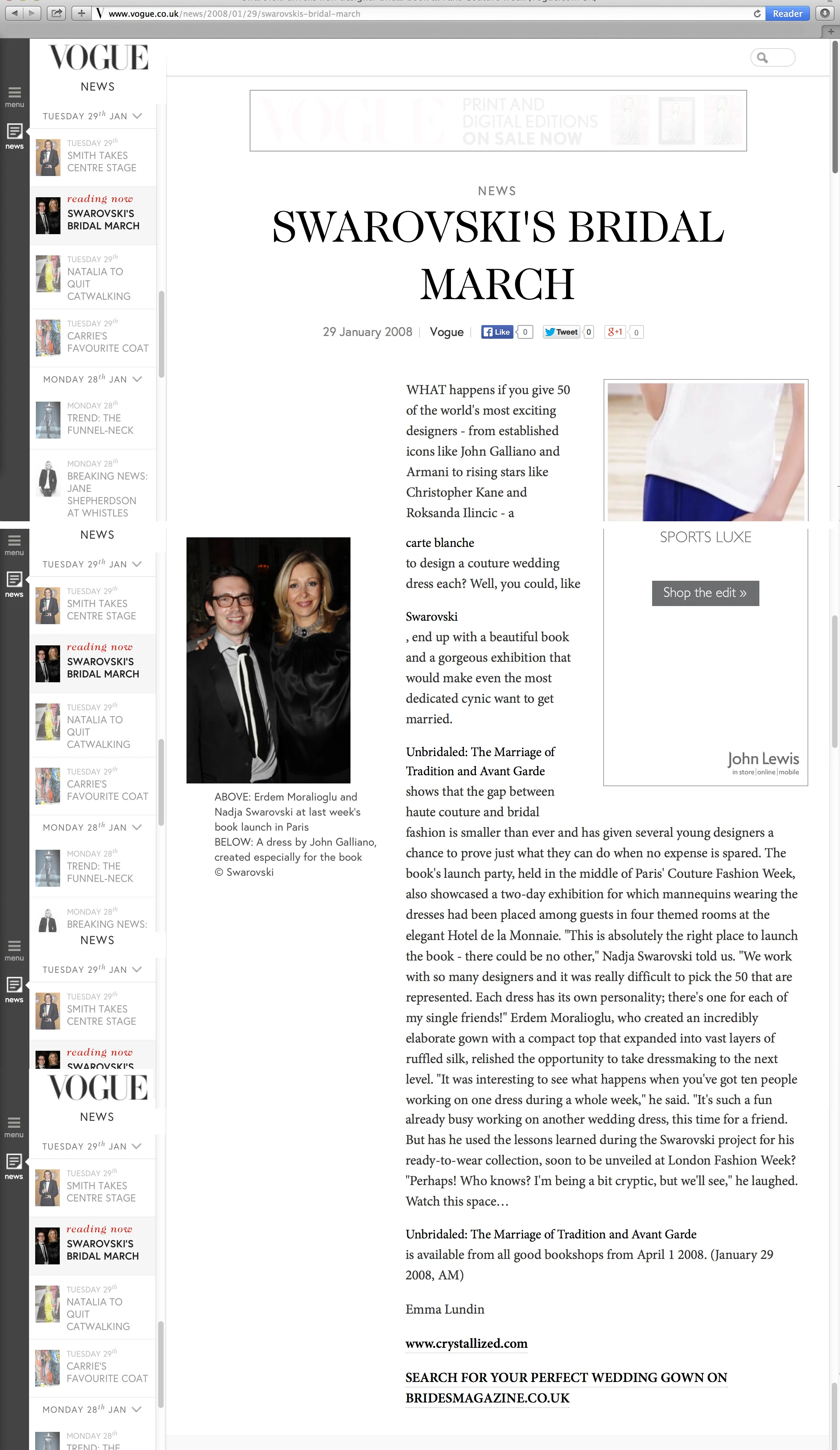 Vogue.com: Swarovski's bridal march