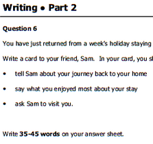 PET 2020 B1 Writing part 2 (explicación y trucos)