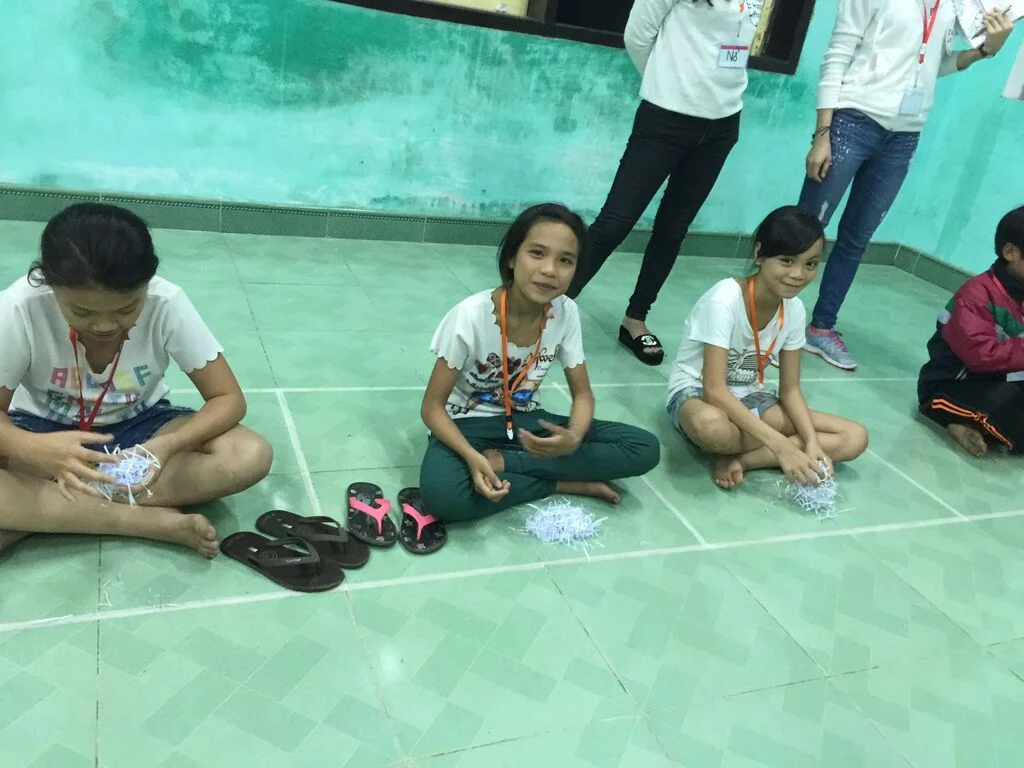 The children enjoying an activity