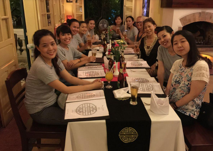 Dinner in a restaurant with the staff and volunteers in Phu Hiep