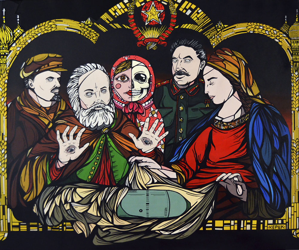 (Greetings from) Moscow 2014 100 x 120 cm Acrylic on linen © Tom Herck