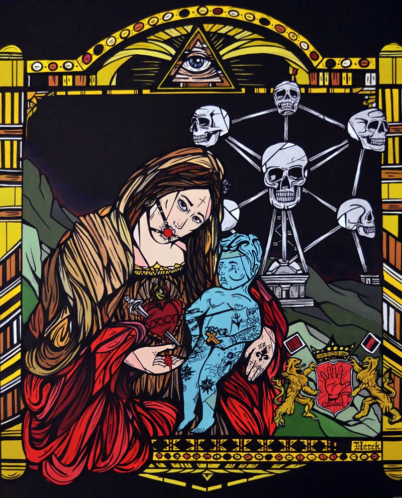 (greetings from) Brussels 2014 80 x 100 cm Acrylic on linen © Tom Herck