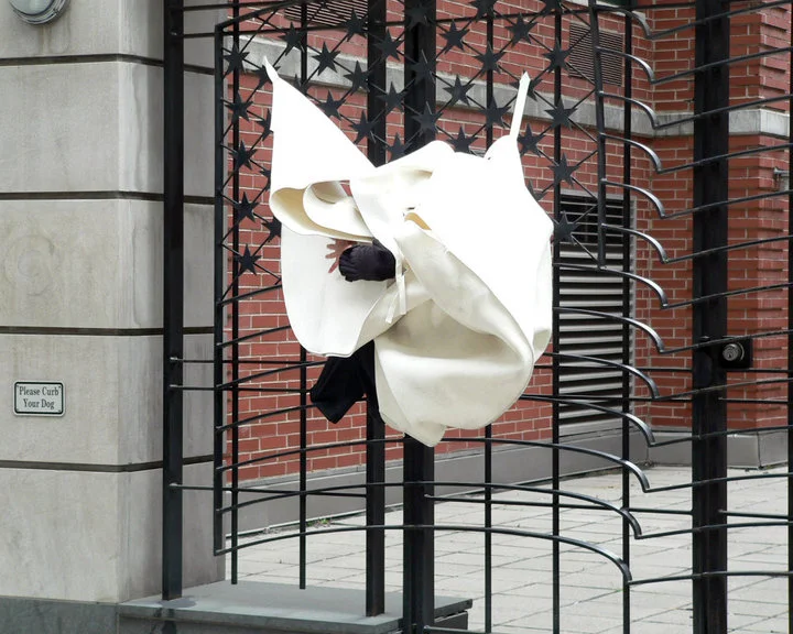 "Public Receptors: Beneath the Skin" site specific performance, photo credit Gabi Schillig