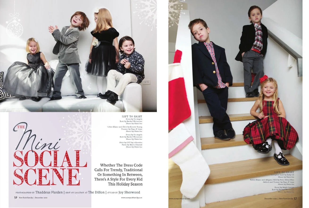 Fashion layout, New York Family, December 2010