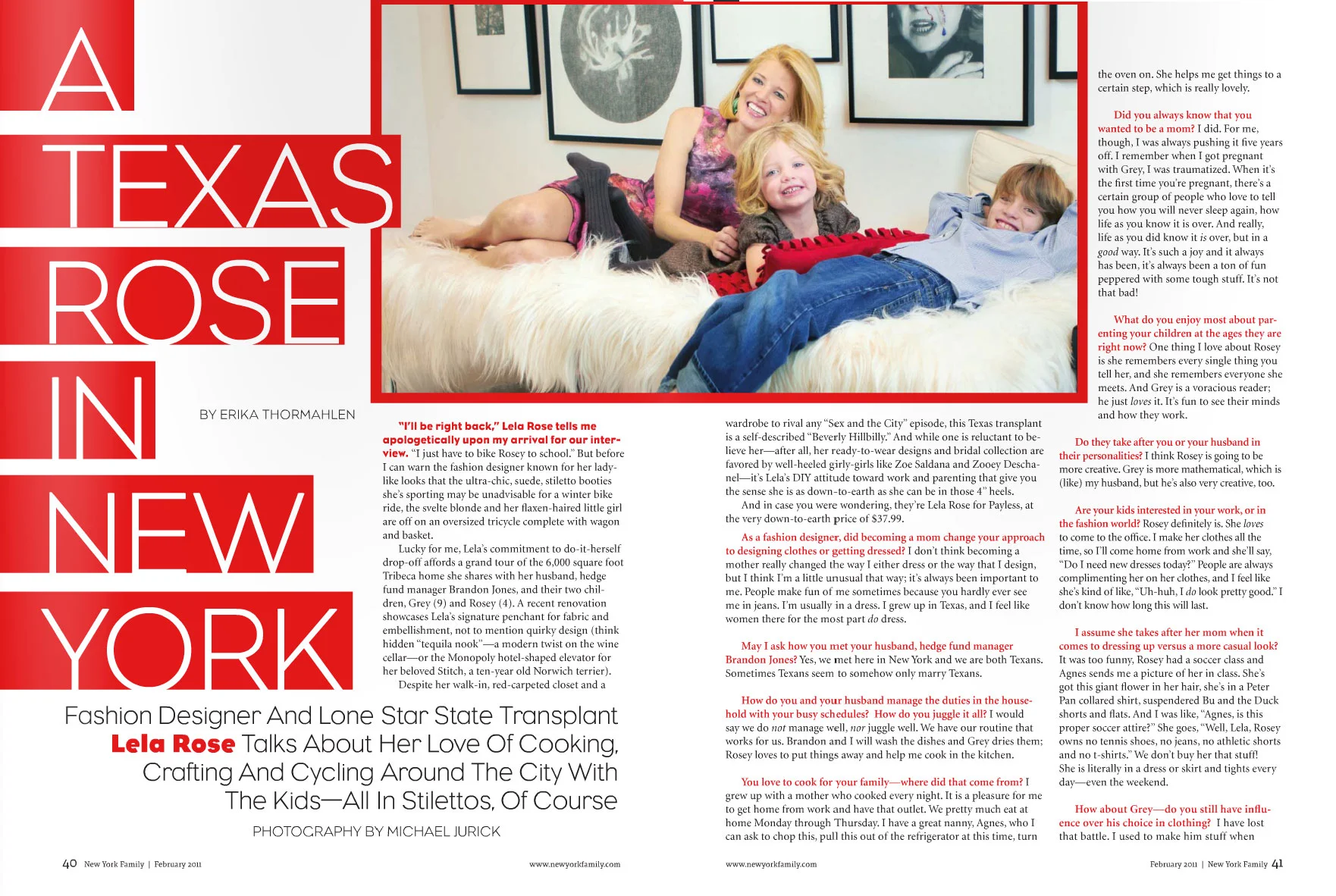 Feature story, New York Family, February 2011