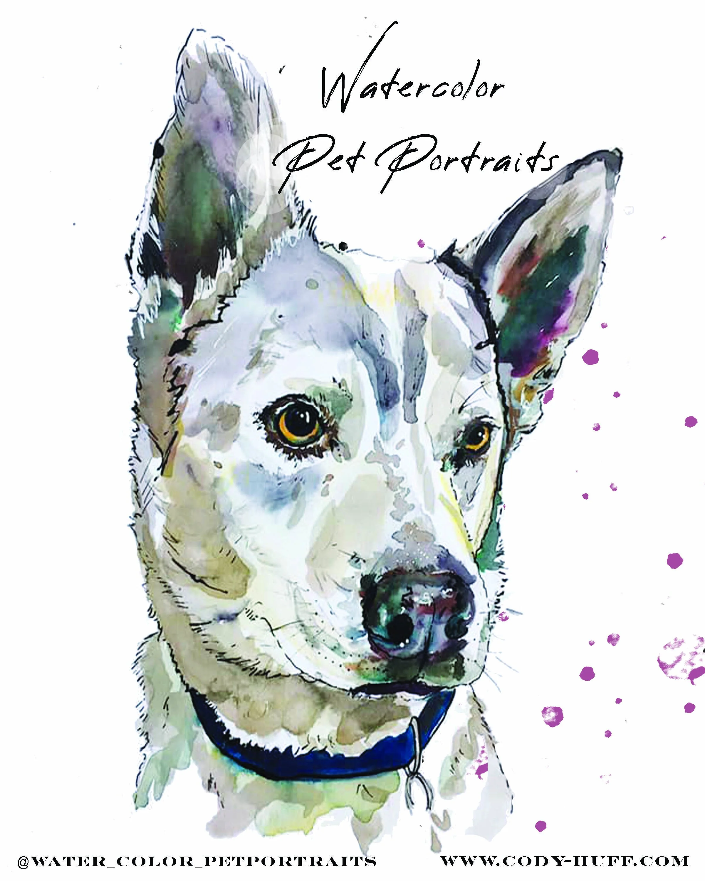  “I first saw Cody's art when a friend of mine had a pet portrait done of his dog who passed away.  I was amazed at the detail and how she captured his expression so perfectly and knew I had to have her do a portrait of my "heart dog" Miss Puppyness.